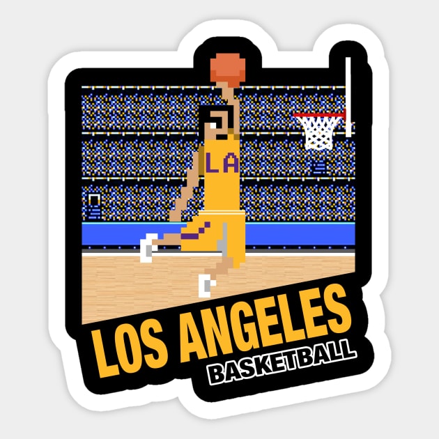 Los Angeles Basketball 8 bit pixel art cartridge design Sticker by MulletHappens